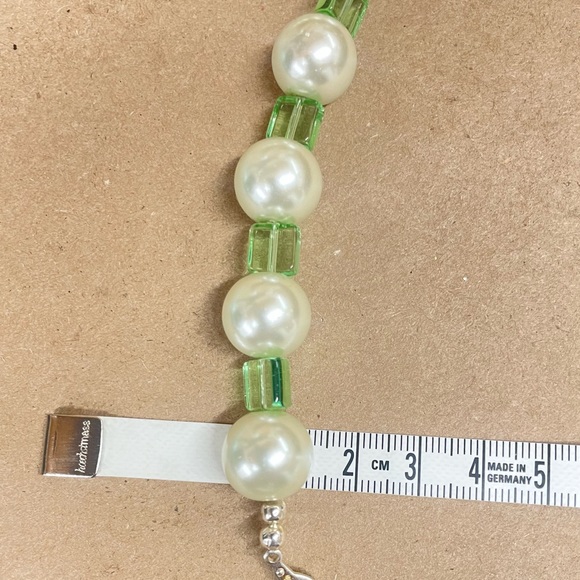 Green Glass Pearl Beaded Necklace Set, Green Jewelry, Prom Necklace Set. - Picture 6 of 16